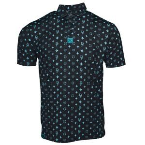 Dixxon Big Men's Tiffany Bougie Party Polo Blue Black Size 4X